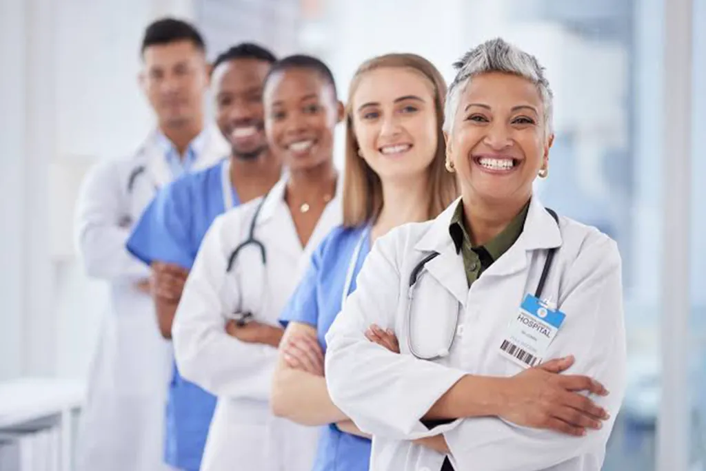 A diverse group of healthcare professionals